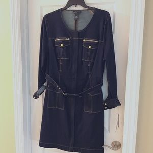 NWT Dark Wash Denim belted dress, INC brand, size 18W